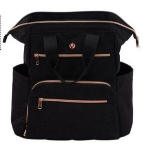 Bella Black & Rose Gold Convertible Nursing Backpack